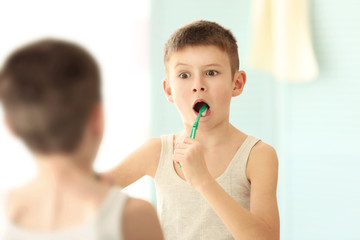 Little boy with toothbrush