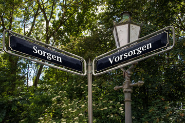 Fototapeta premium Schild 105 - Vorsorgen