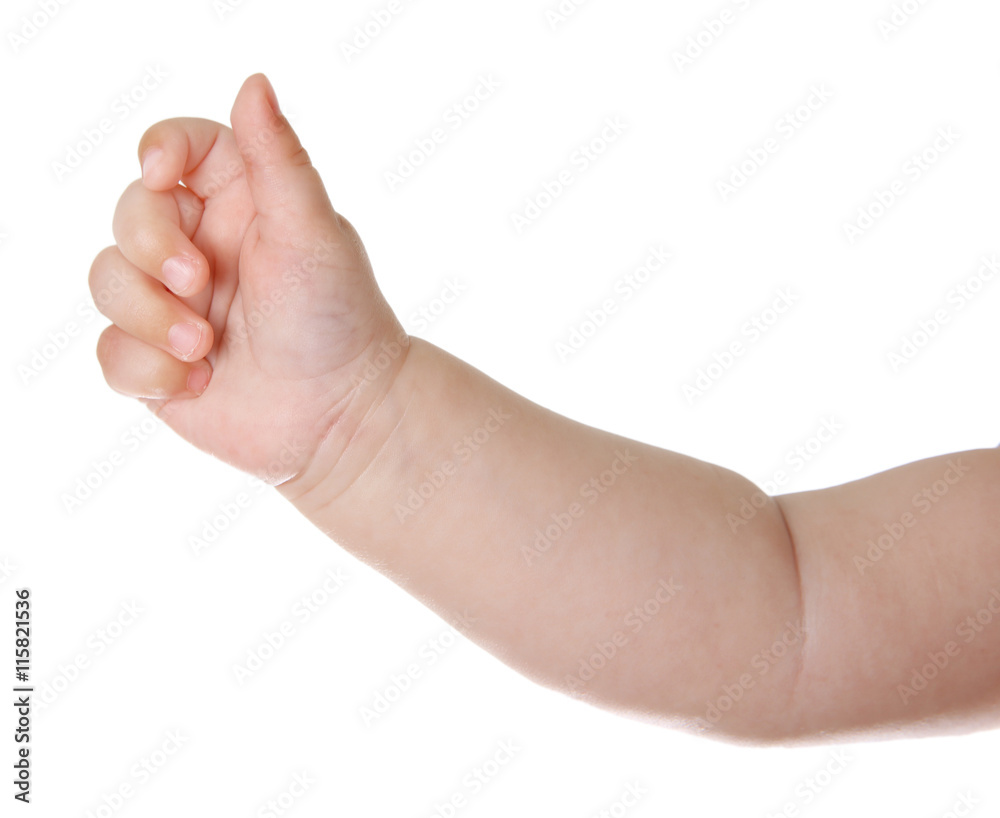 Wall mural Baby hand, isolated on white