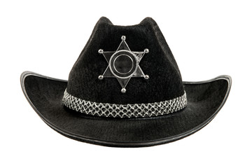 one black sheriff cowboy hat