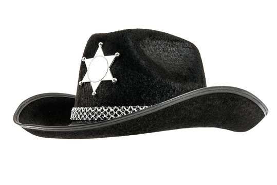 one black sheriff cowboy hat
