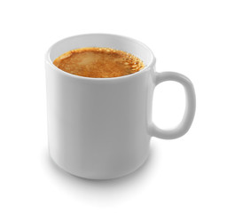 White cup of coffee, isolated on white