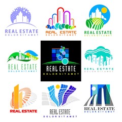 Logo set, real estate logo template, logo collection, vector logo template