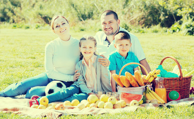 Family having a picnic