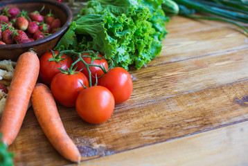 Vegetables on a wooden table