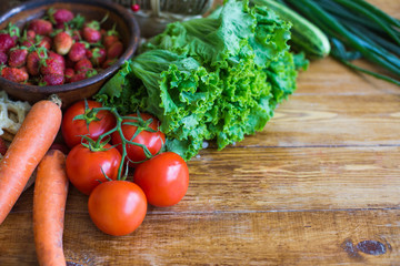 Vegetables on a wooden table