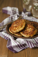 Chicken cutlets with porridge cheese and zucchini   