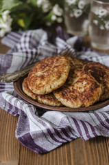 Chicken cutlets with porridge cheese and zucchini   