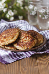 Chicken cutlets with porridge cheese and zucchini   