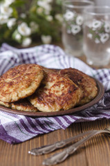 Chicken cutlets with porridge cheese and zucchini   