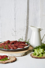 vegetable patties in the white background