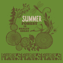 Summer Forest Ornamental Illustration