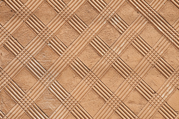 Ceramic facade of country house closeup as background