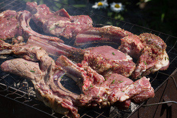 Beef steak on the grill
