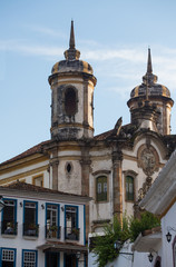 streets of the historical town Ouro Preto Brazil