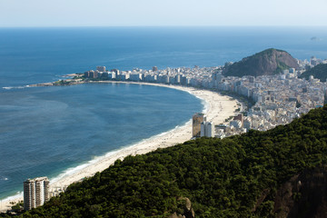Fototapeta na wymiar Copacabana beach aerial view