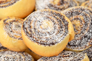 Homemade cookie roll with poppy