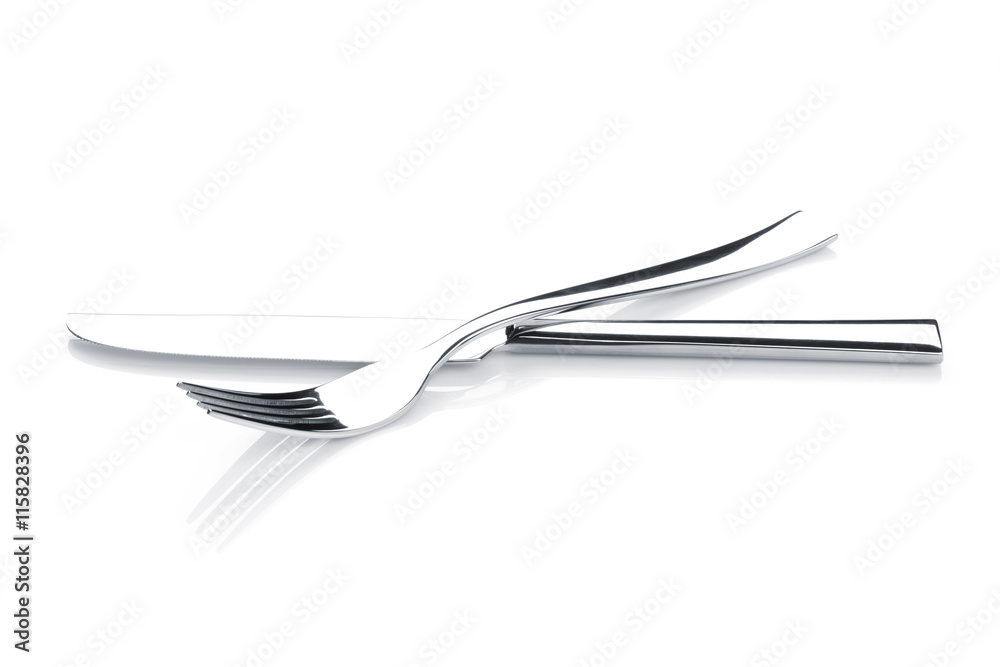 Canvas Prints Silverware or flatware set of fork and knife