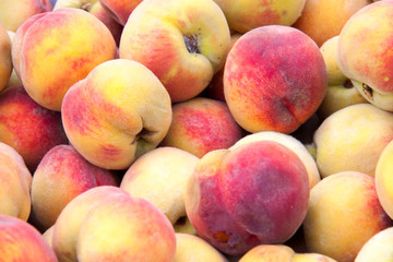 peaches on the counter market as a background
