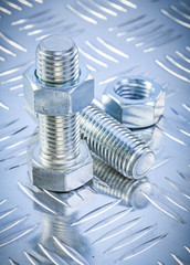 Stainless bolt details and threaded construction nuts on channel