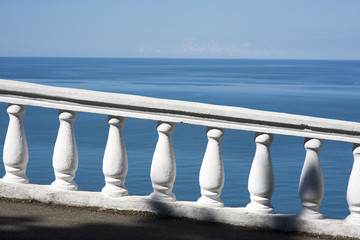 Sea view with white balustrade