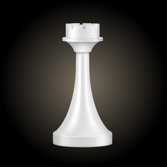 Chess piece white rook isolated, look like realistic, vector illustration