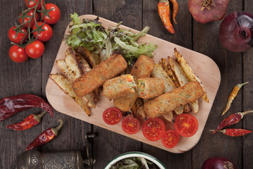 Breaded veggie sticks