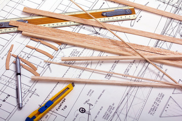 Making a model airplane from balsa wood