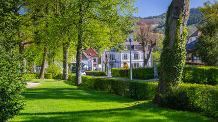 Munster green village in Vosges mountains