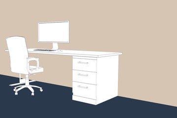 Composite image of draw of a desk 