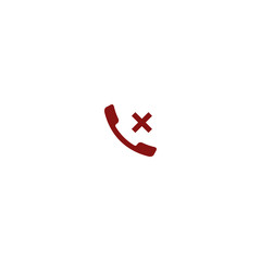 Hang up the phone flat vector icon