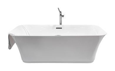White modern bath isolated on white background