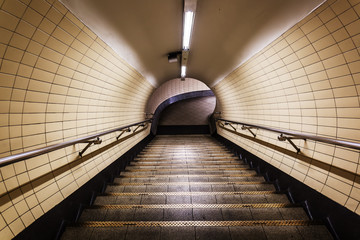 pedestrian tunnel of the London subway