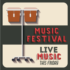 retro music festival poster isolated icon design, vector illustration  graphic 