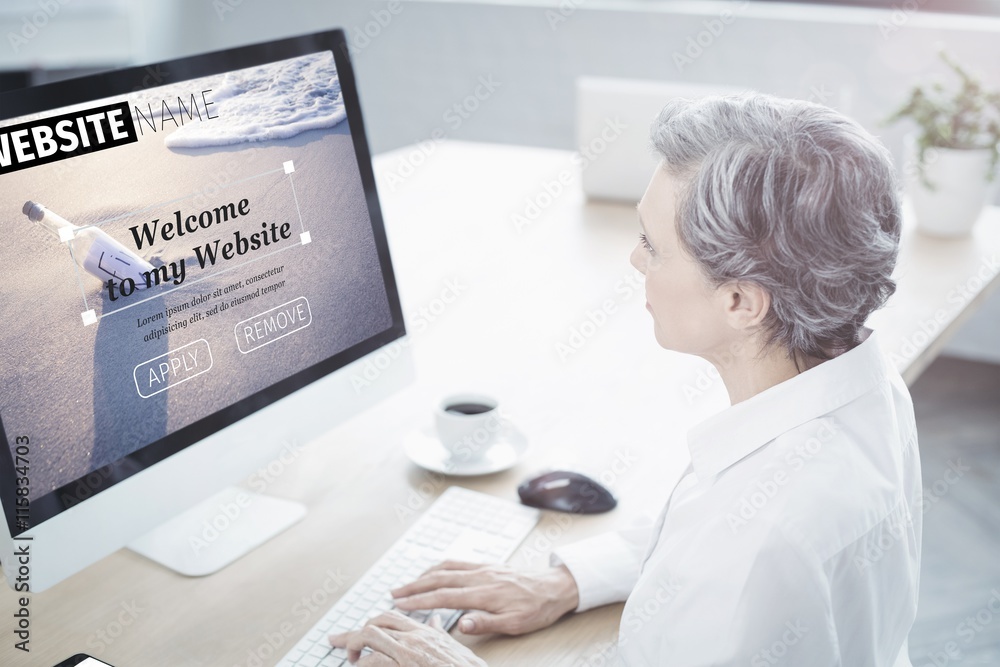 Poster composite image of composite image of build website interface