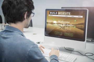 Composite image of composite image of build website interface
