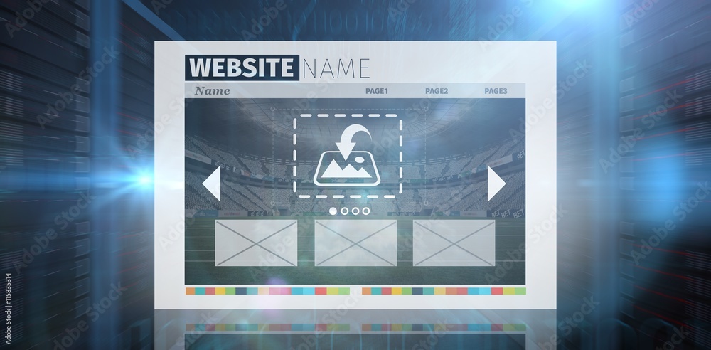 Poster composite image of composite image of build website interface