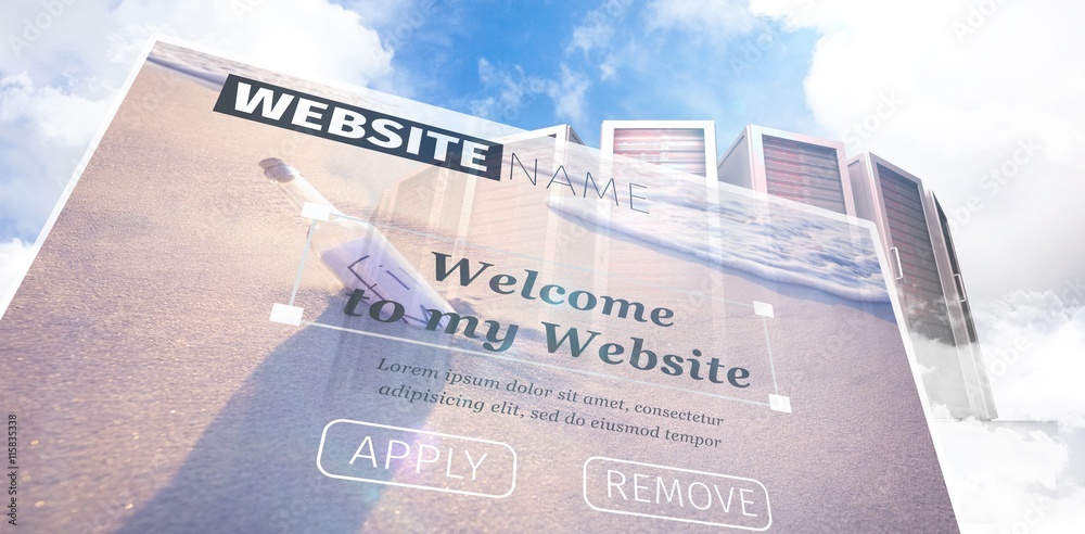 Poster composite image of composite image of build website interface
