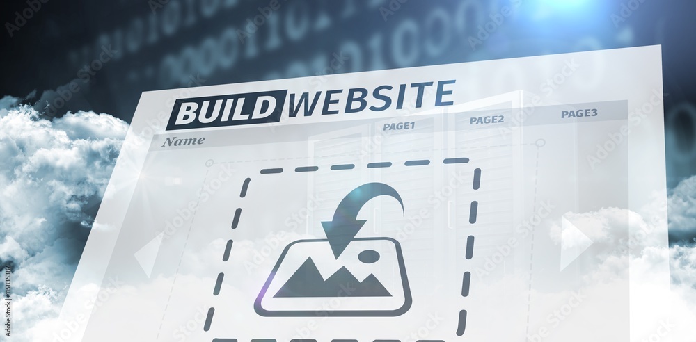 Poster composite image of composite image of build website interface