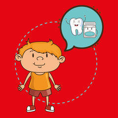 child with tooth isolated icon design, vector illustration  graphic 