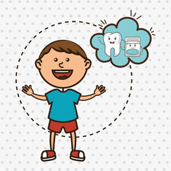 child with tooth isolated icon design, vector illustration  graphic 