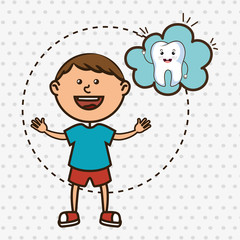 child with tooth isolated icon design, vector illustration  graphic 
