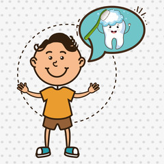 child with tooth isolated icon design, vector illustration  graphic 