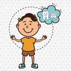 child with tooth isolated icon design, vector illustration  graphic 