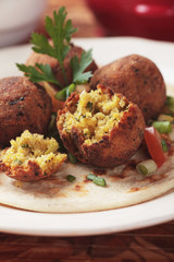 Falafel, middle eastern chickpea balls