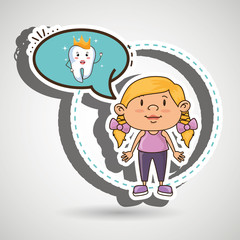 girl with tooth isolated icon design, vector illustration  graphic 