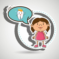 girl with tooth isolated icon design, vector illustration  graphic 
