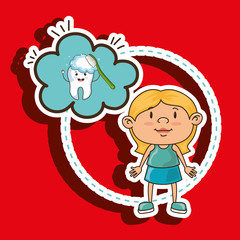 girl with tooth isolated icon design, vector illustration  graphic 