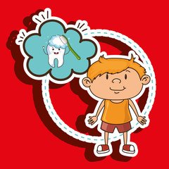 child with tooth isolated icon design, vector illustration  graphic 