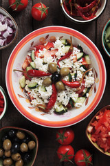 Cheese and vegetables salad
